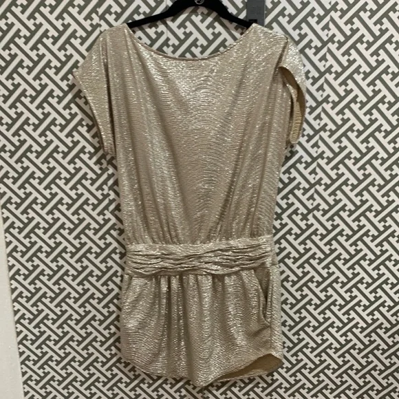 metallic drop waist dress Miss Circle Glitter Drop Waist Maxi Dress main image 0